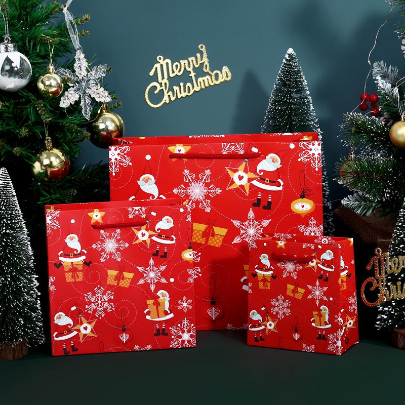 Red Christmas Gift Tote Bag for Christmas Eve Apple Packaging