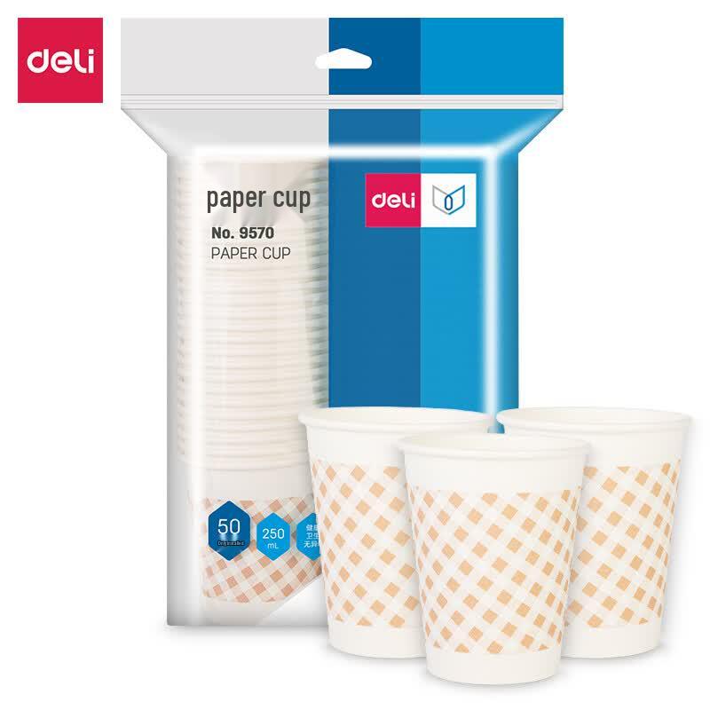 Deli 9oz Thickened Disposable Paper Cups