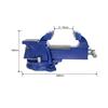 HFS(R) Bench Vise, Jaw Width: 100mm, Maximum Opening: 75mm, 360-Degree Rotation, Workbench, Engineer's Anvil Vise, Rotating, Machining, Fixing, Adhesi