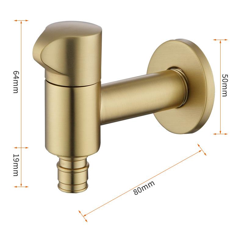 

Black Brass Extended Outdoor Garden Faucet Wall Mounted Bathroom Corner Washing Machine Tap Durable Water Supply Valve