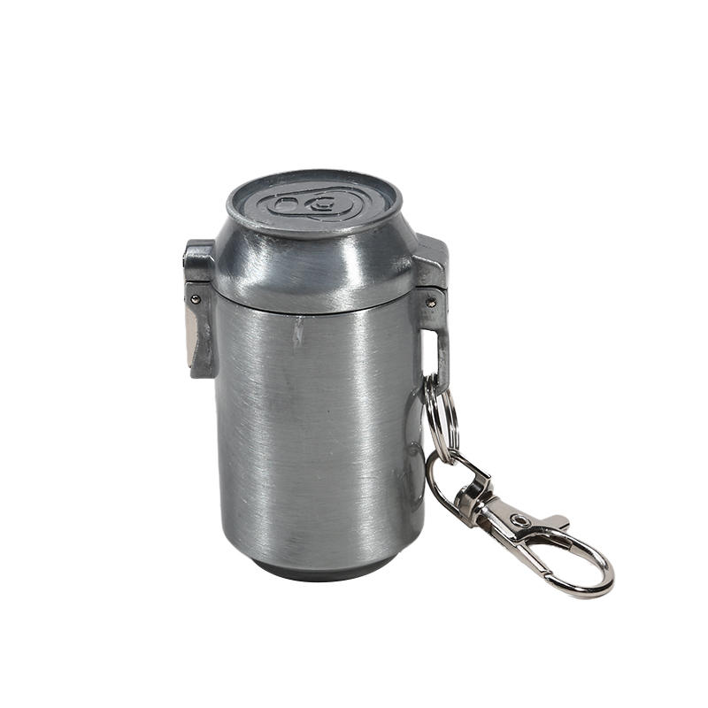 Portable Mini Ashtray with Lid for Outdoor Travel Metal Storage Box with Keychain Cigarette Accessories