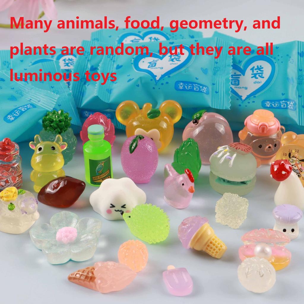 10pcs Cute Animal Geometry Food Plant Luminous 3D Night Light Adult Ornament Miniature Toy
