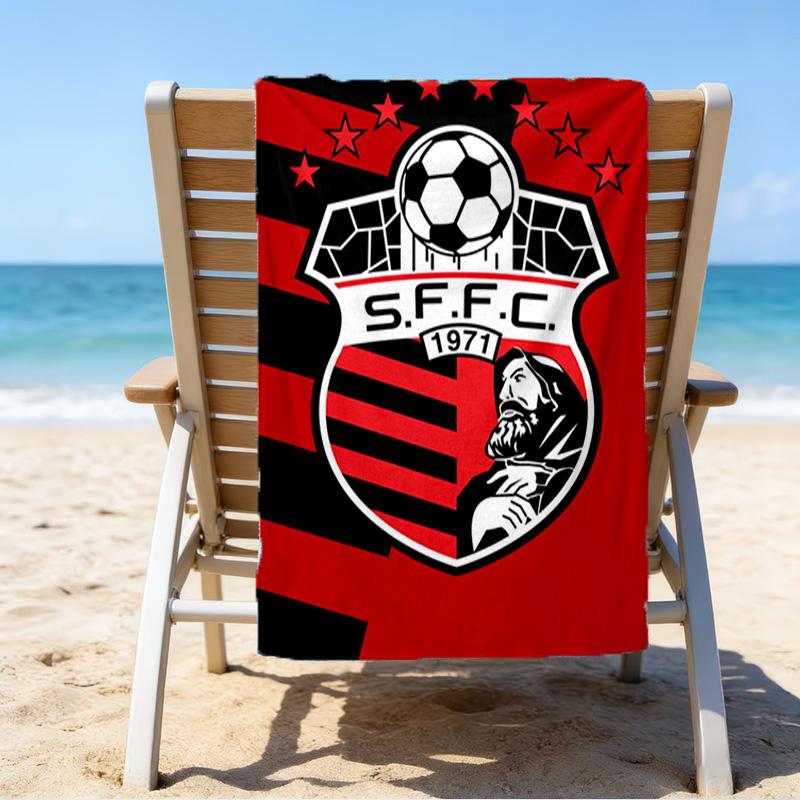 Soccer Team Crest Design Printed Beach Towel, Super Soft Microfiber, Perfect Gift Birthday, for Pool, Beach, Travel, for family and friends