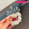 Kids Crown Headband & Princess Hair Ties: New Trendy Pearl Hair Ropes for Little Girls, Perfect for Bun Hairstyles and Ponytails