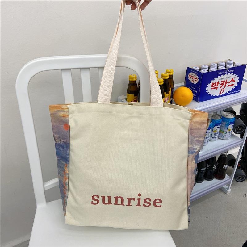 

Simple design large capacity student shoulder bag shopping bag