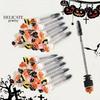 10Pcs Halloween Tube Eyelash Brush Crystal Handle Mascara Wand Halloween Mascara Wand  For Women