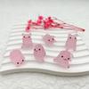 A Set Of Six Resin Cute Glow-In-The-Dark Piggy Ornament DIY Keychain Micro-Landscaping Accessories Home Desktop Car Decoration