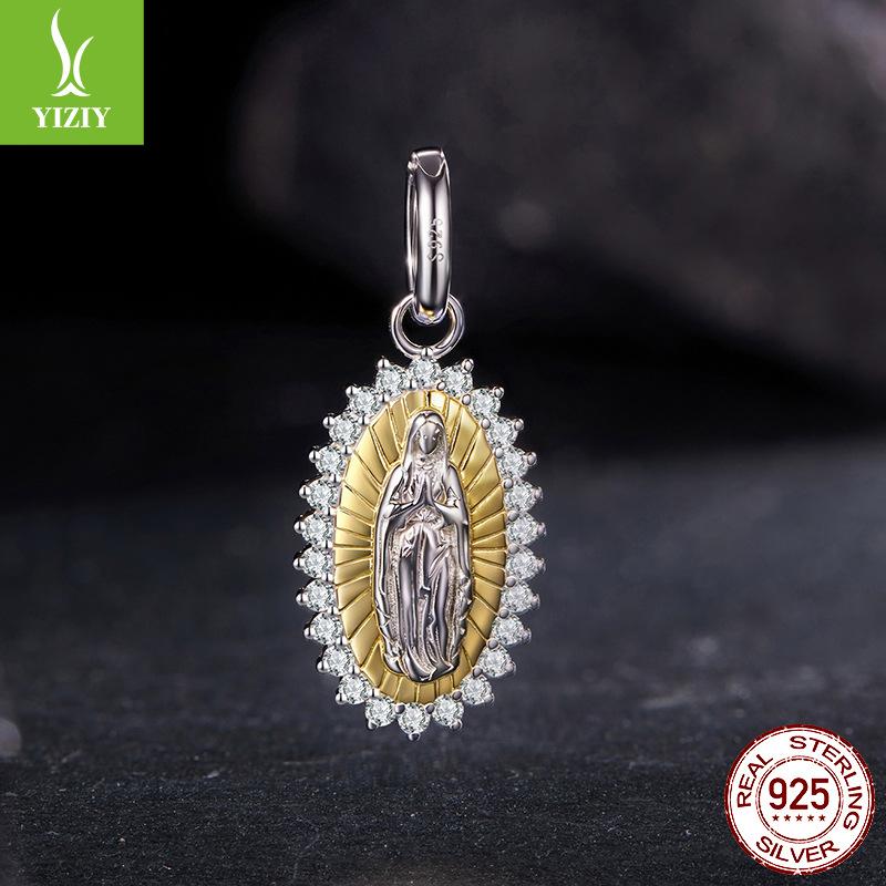 

Подвеска из стерлингового серебра S925 Дева Мария Ювелирные аксессуары Мода через границу Мать DIY Бусины