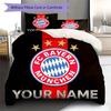 FC Bayern Munchen Custom Name Pattern Bedding,Quilt Set Quilt Cover Pillowcase Home Birthday Gift(1 * duvet cover + 2 * pillowcase, without core)