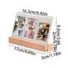 Clear Acrylic LED Light Photo Frame Wooden Base Tabletop Photo Display Rack Photo Holder  Table Top