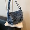 Jeans Crossbody-Tasche mit mehreren Reißverschlusstaschen, lässige Umhängetasche für Damen, für den täglichen Gebrauch und Reisen