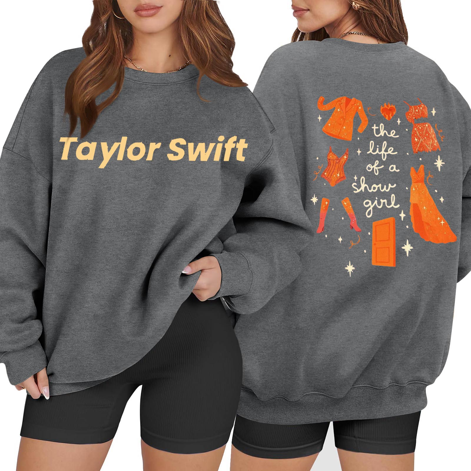 

Женский повседневный модный свитшот с длинным рукавом, принтом и круглым вырезом S