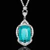 Autumn And Winter Jewelry Copper Bottom Gold-Plated Simulation Emerald Square Diamond Luxury Pendant Necklace Stone 20 * 28