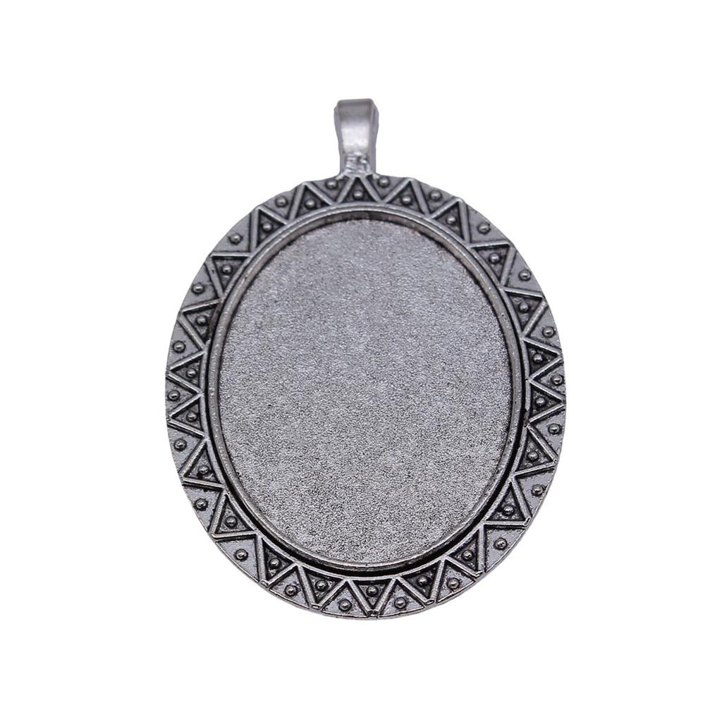 Antique Ornate Oval Bezel Pendant Base For Jewelry Making Fit 30x40mm Blank Tray