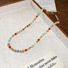 Luxurious Agate & Pearl Crystal Necklace - Ethnic Style Clavicle Chain