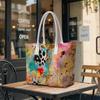 Colorful Abstract Print Tote Bag Fashion Portable Daily Use Shoulder Bag for Women Casual Shopping Handbag