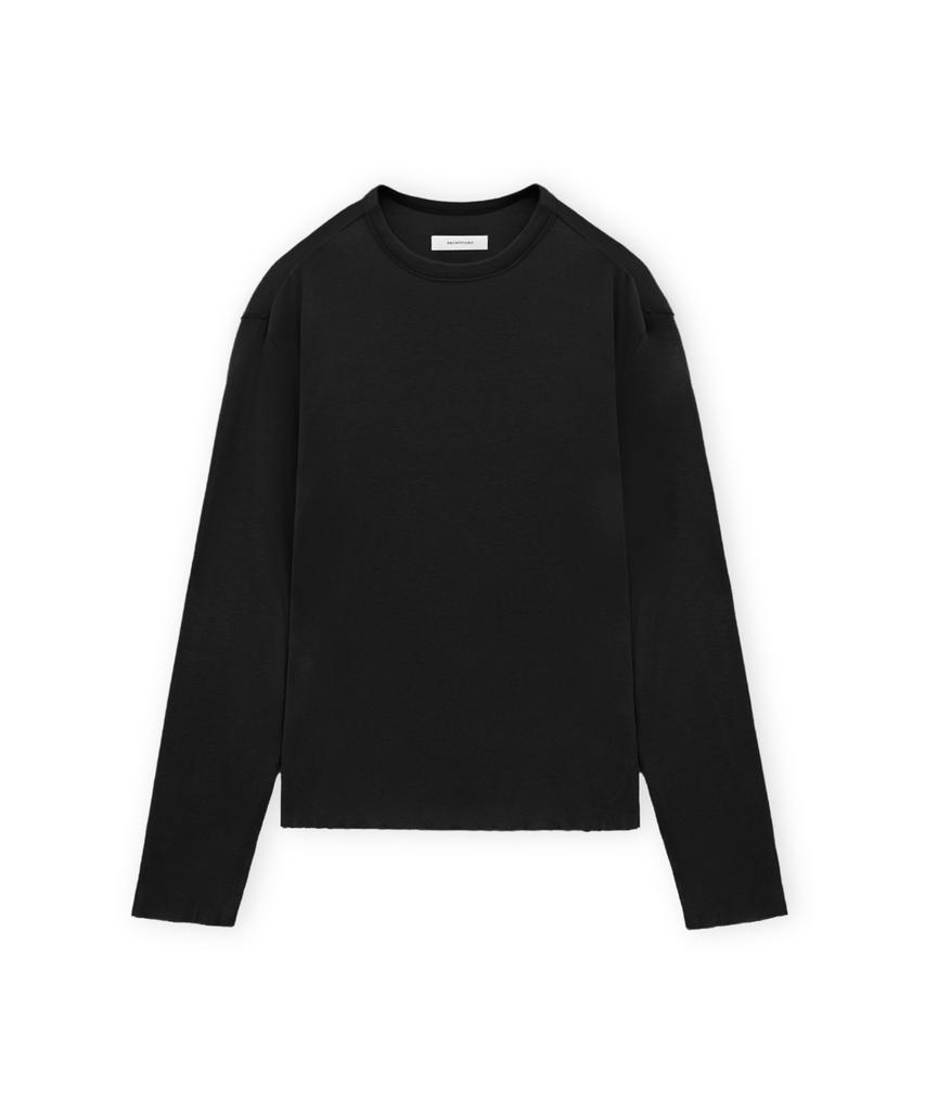 BROWNYARD Cashmere Cut-Off Long Sleeve, Black