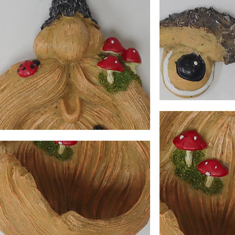 Tree Face Hanging Bird Feeder Sculpture Resin Craft Ornament Garden and Landscape Decorative Items, Horticultural Ornaments