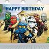 174. Ninjago Theme Happy Birthday Backdrop 5x3.5ft Birthday Party Decoration