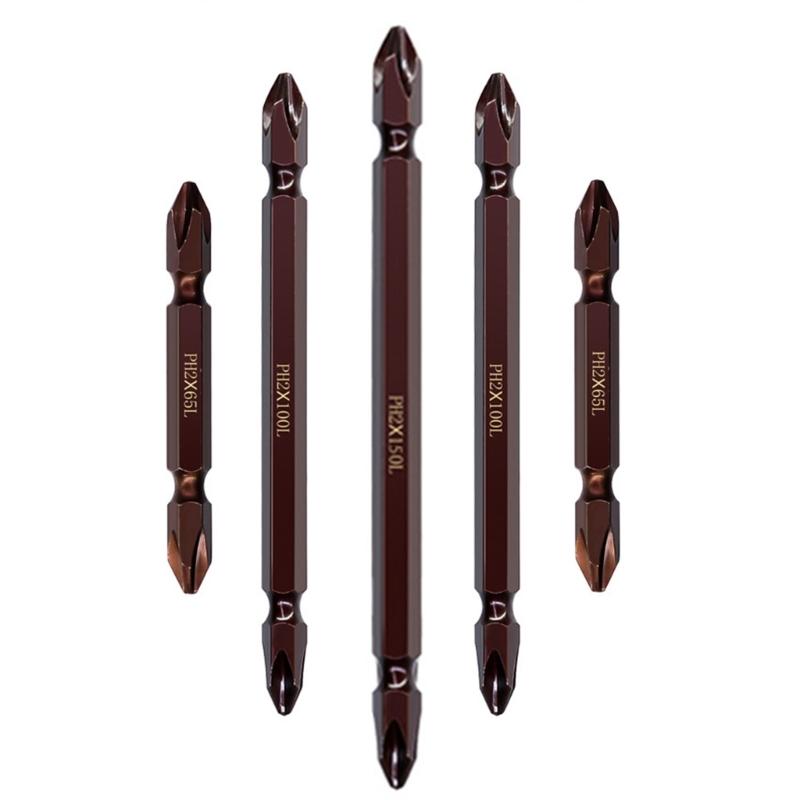 PH2 Electric Screwdriver Bit Double Head Hexes Shanks Screwdriver Bit Alloy Steel 65mm-300mm Magnetic Nut Driver Hand Tool
