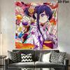 Oshi no K Wall Tapestry Aesthetic Wall Hanging Printed Fabric Blanket Decorative Tapestries for Bedroom Living Room Home Decor