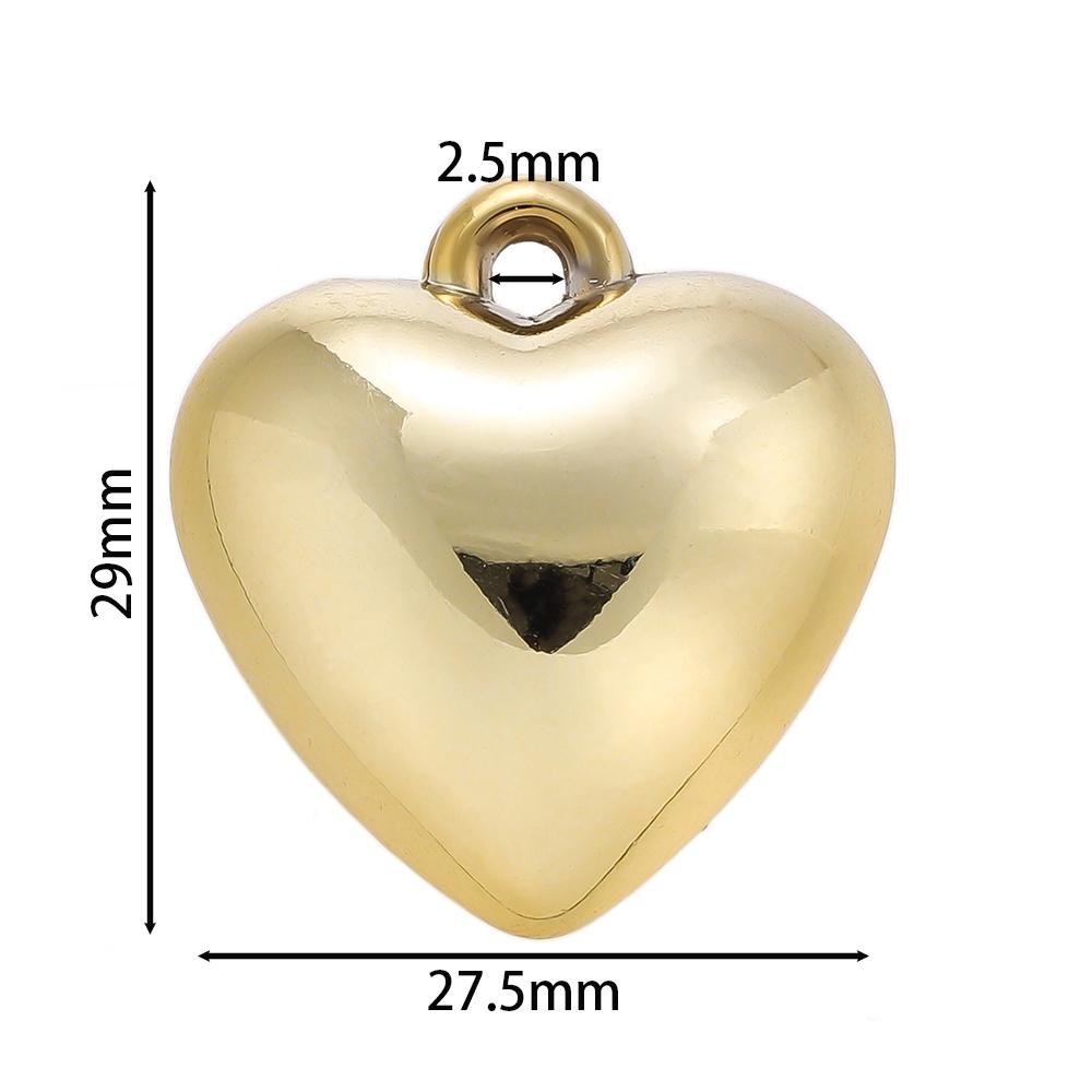 2pcs/Lot CCB Large Heart Shape Pendants Charms for DIY Earring Necklace Bracelet Jewelry Making Accessories Supplies
