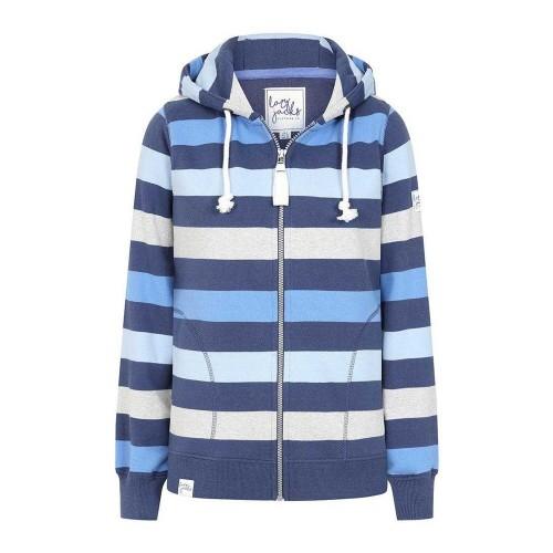 Lazy Jacks Womens/Ladies Striped Button Neck Sweatshirt