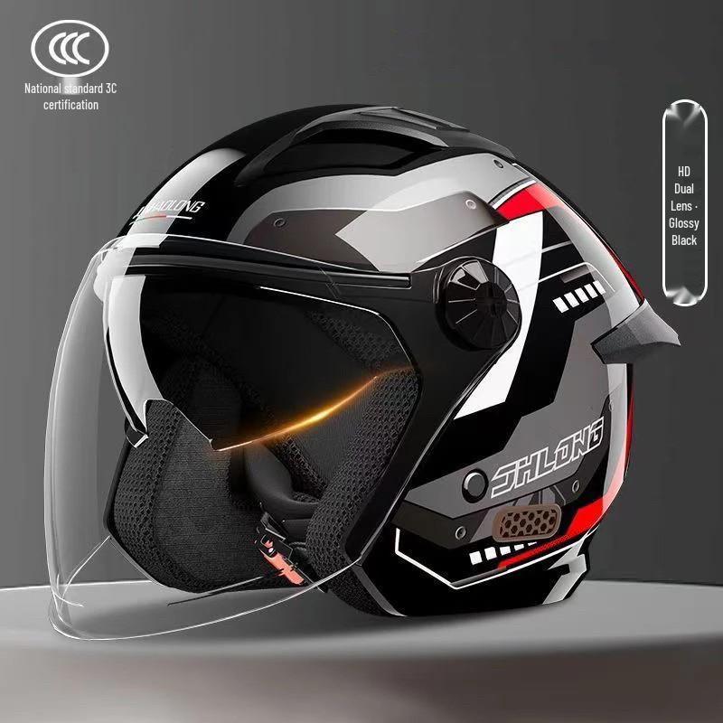 3C Certified Unisex Full Face Motorcycle Helmet - All-Season, Windproof, Sun Protection