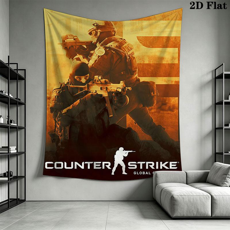 Counter-Strike 2 poster Wall Hanging Printed Fabric Blanket Decorative Tapestries for Bedroom Living Room Home Decor
