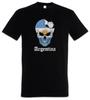 Argentinien Fußball Schädel I T-Shirt Herren Damen T-Shirts Top argentinische Fußball Flagge Weltmeisterschaft