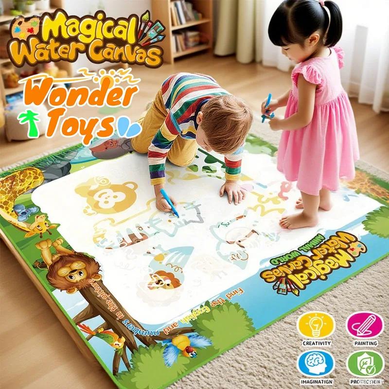 Non-Toxic Large Water Doodle Mat For Toddlers Drawing Toy Tablets Painting Set With Colorful Graffiti Blanket Educational Games Children