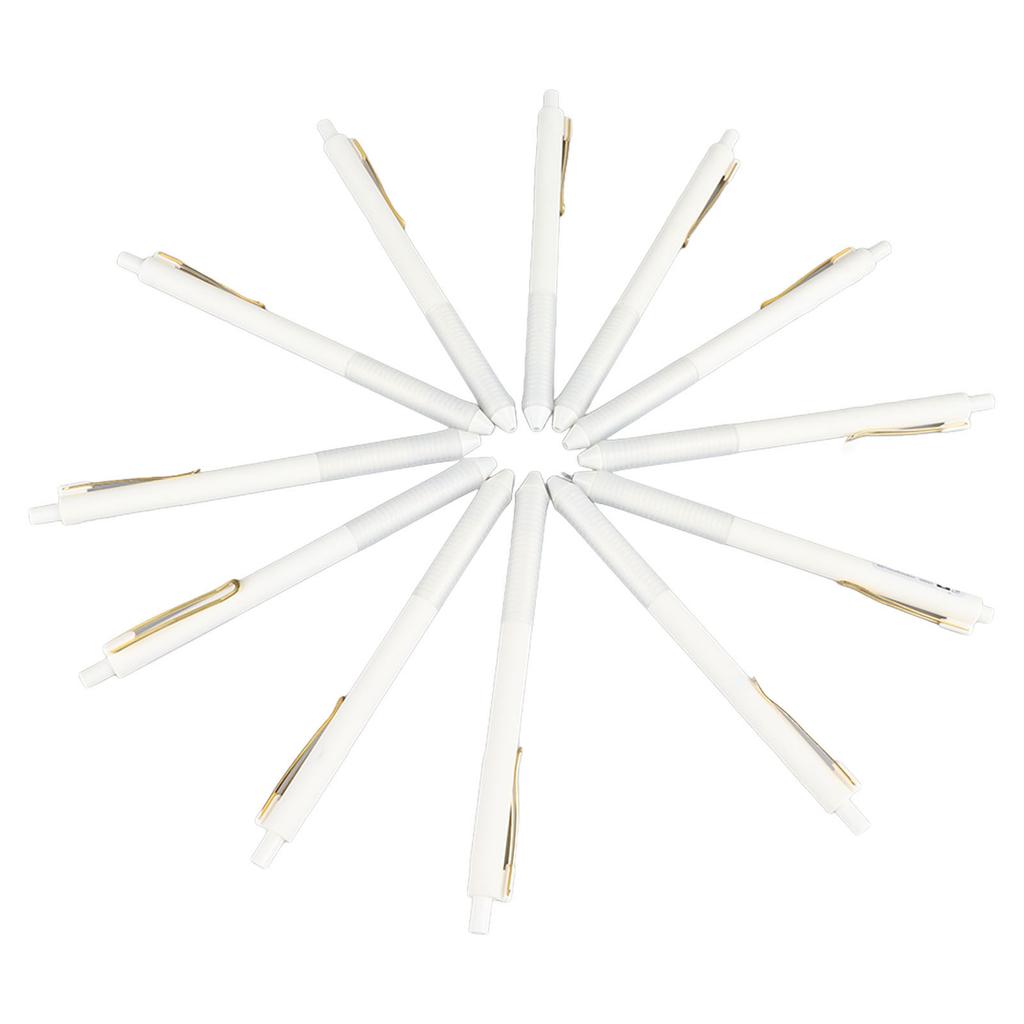 12pcs Press Gel Pen 0.38MM Black Ink Fine Point Pen Retractable Ballpoint Pen for Students Office