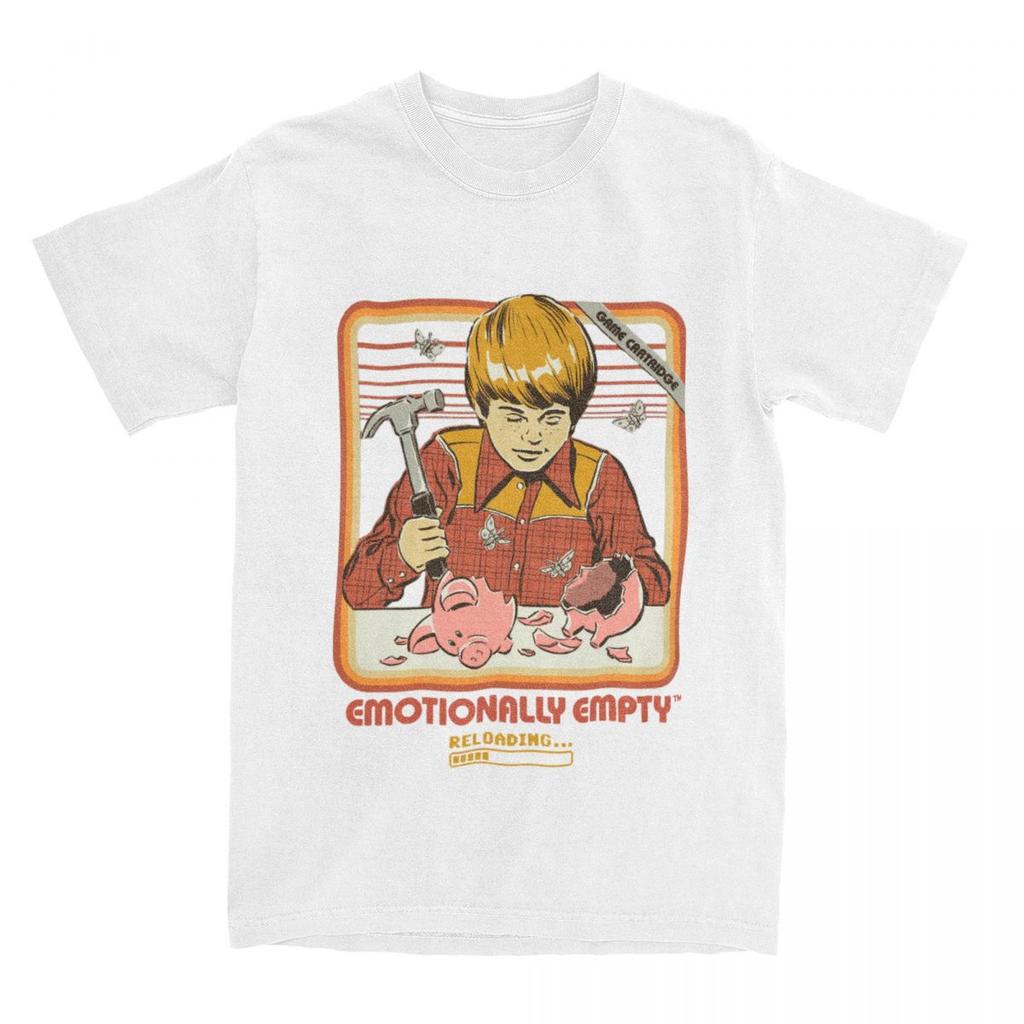 Emotionally Empty Accessories T-Shirt Men Women Funny Nostalgia Art Leisure Pure Cotton Printed Tee Shirts