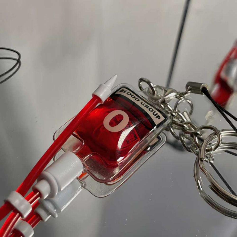 PVC Blood Bag Pendant Type A B O AB Plasma Halloween Blood Pendant  DIY Accessory