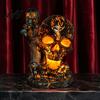 Dark Aesthetic Night Light Skull Table Lamp Halloween Glowing Skeleton Resin Figurine Gothic Ambient Home Decor for Mantel Shelf Party Unique Gift