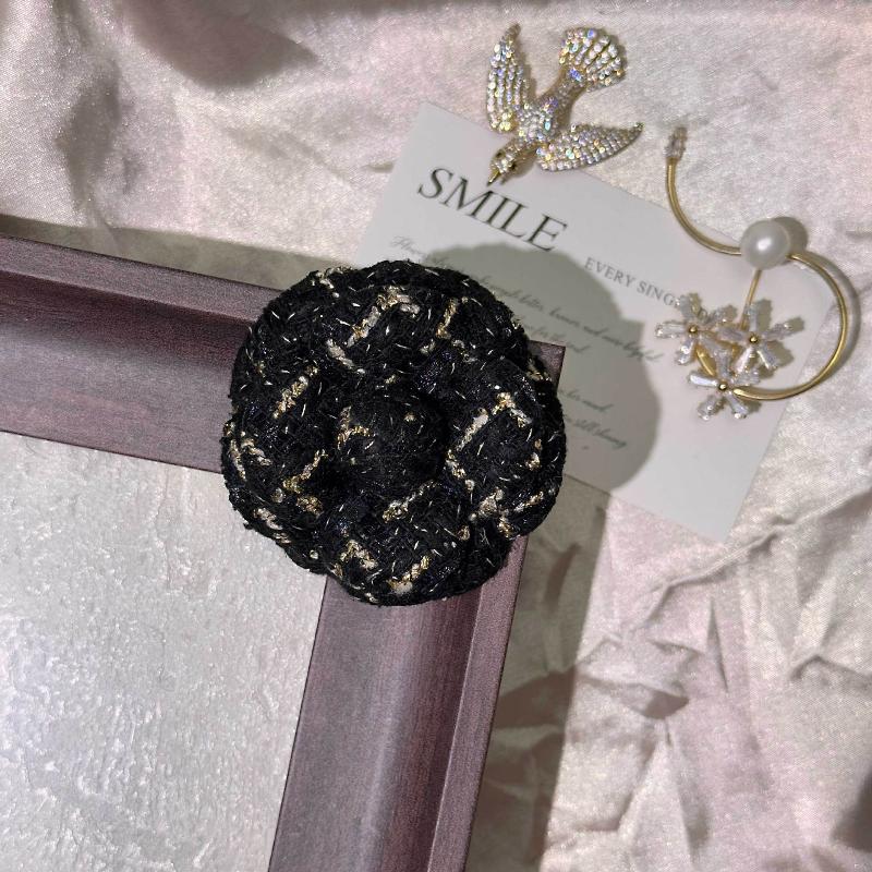 French Style Fabric Camellia Brooches Vintage Elegant Flower Lapel Pins For Women Fashion Wedding Party Badge Accessories Gifts