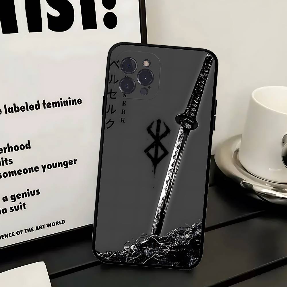 Anime Fashion Berserk Guts Phone Case For Iphone 17 16 15 16e 14 13 12 11 Pro Max Plus Case Cover Coque