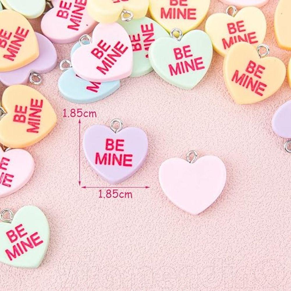 Resin Heart Charms Multicolour Charms Pendant Love Handmade Crafts Lovers