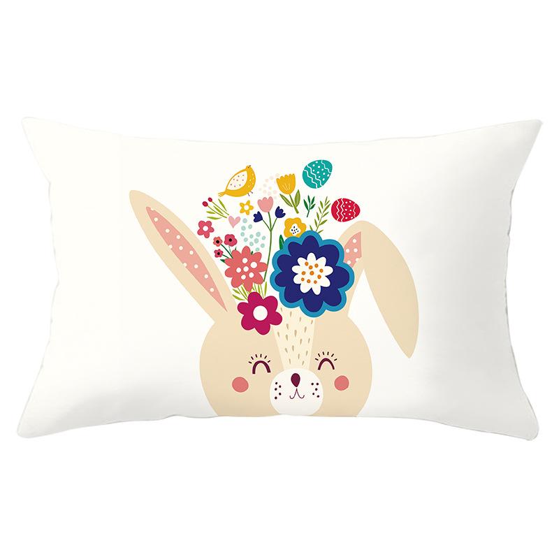 

Fresh Cartoon Rabbit Series Waist Pillow Cover Rectangular Peach Skin Printed Cushion Pillow Cover Sofa Cushion Cover 30 * 50Cm (excluding pillow core)