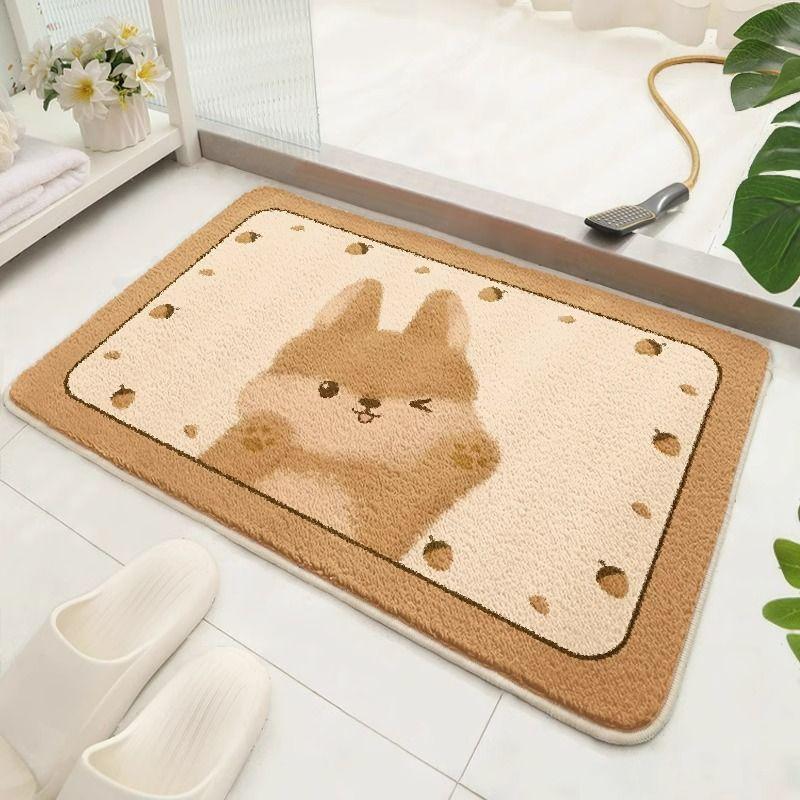 

Мультяшный коврик, коврик для двери в ванную, впитывающий коврик для двери в ванную, быстросохнущий противоскользящий коврик для ног из искусственного кашемира 40X60cm 15.7X23.6in