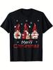 Gnome-Themed Holiday Shirts for Both Men And Women - Unisex Crew Neck T-Shirt In Buffalo Plaid - Sof