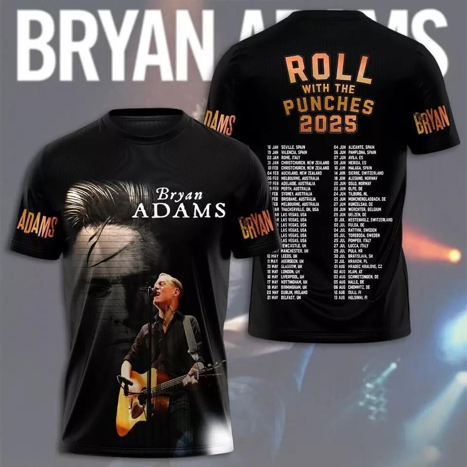 Bryan Adams Roll with the Punches 2026 T-shirt 3D XXXL