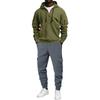 Men's Color Casual 2 Piece Set, Loose Hoodie with Pocket and Multi-Pocket Cargo Pants