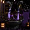 Decorazioni Spettrali per Giardino di Halloween, 1 Paio di Gambe da Strega Fioriere Decorazioni, Gambe in Plastica Inseribili Vento-Resistenti Vasi da Fiori Decorazioni Ornamenti, per Esterno Interno