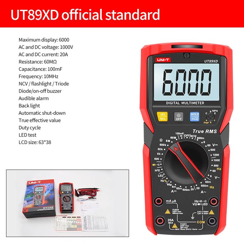 UNI-T Digital Multimeter Professional AC DC Electrical Multi Meter UT890C UT890D+ UT89X UT89XD UT161E UT61B+ UT61D+ UT61E Plus