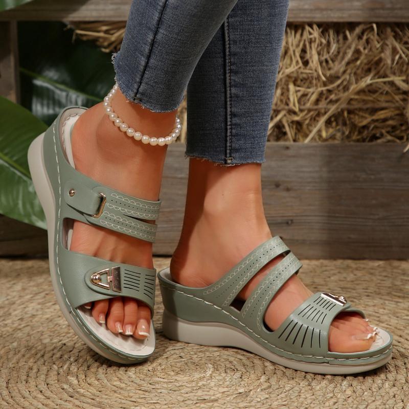 Women's Hollow Out Sandal Flat Sandals Lightweight and Wedge Slippers