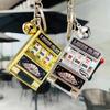 Lucky Charms Jackpot Keychain Creative Mini Fruit Machine Keychain Mini Casino Bag Charm Lucky Slot Machine Model Children's Toy