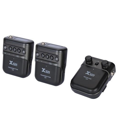 Xvive U5T2 Wireless Pin Microphone System, 2.4GHz Digital Wireless System, 2-Channel (TX+TX+RX Kit), Certified by Technical Standards Approvals in Jap