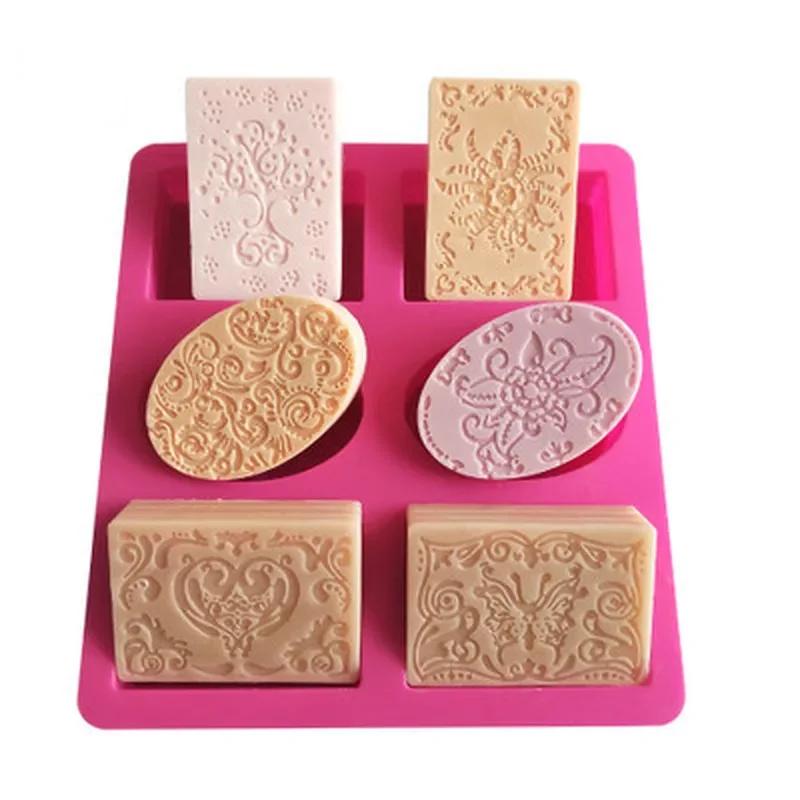 Kitchen Creative Handmade Molds 6 Hole 3D Candle Mold Silicone Soap Making Mold Candle Shaping Resin Craft Home Decor Mold