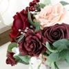 Artificial Flowers Bridal Bouquet for Bride, Rustic Wedding Bouquets for Bride Silk Round Artificial Wedding Flowers Bouquets